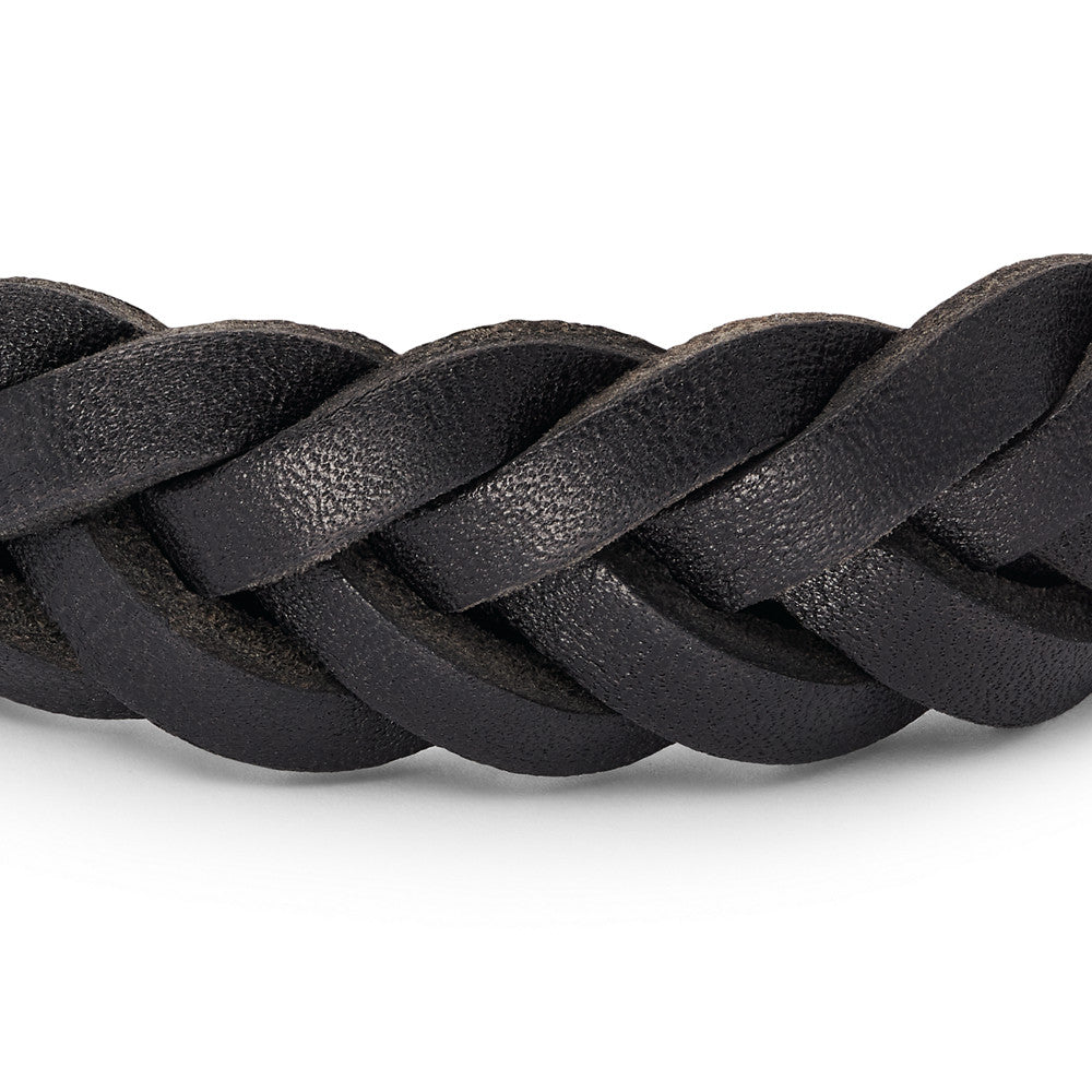 Leather Essentials Black Leather Strap Bracelet JF04405040