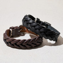 Load image into Gallery viewer, Leather Essentials Black Leather Strap Bracelet JF04405040

