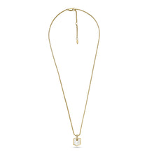 Load image into Gallery viewer, Heritage Crest Mother of Pearl Gold-Tone Stainless Steel Chain Necklace JF04529710
