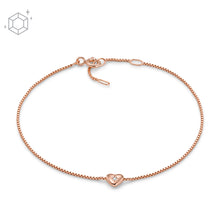 Load image into Gallery viewer, True Love 14K Rose Gold Plated Clear Laboratory Grown Diamond Station Bracelet JFS00608791
