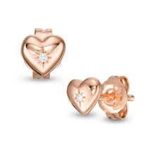 Load image into Gallery viewer, True Love 14K Rose Gold Plated Clear Laboratory Grown Diamond Stud Earrings JFS00609791
