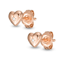 Load image into Gallery viewer, True Love 14K Rose Gold Plated Clear Laboratory Grown Diamond Stud Earrings JFS00609791
