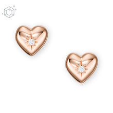Load image into Gallery viewer, True Love 14K Rose Gold Plated Clear Laboratory Grown Diamond Stud Earrings JFS00609791

