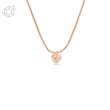 Load image into Gallery viewer, True Love 14K Rose Gold Plated Clear Laboratory Grown Diamond Station Necklace JFS00610791
