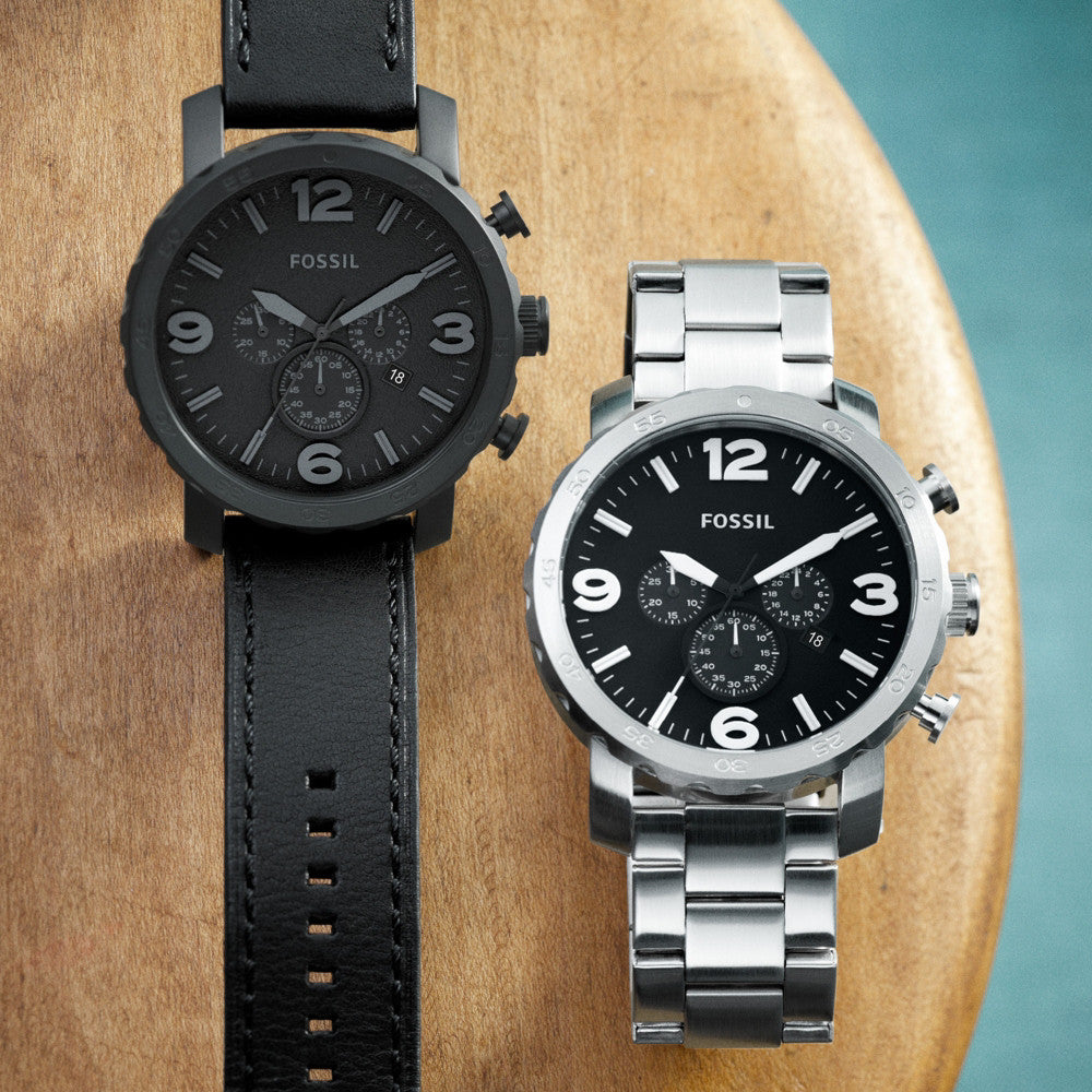 Nate Chronograph Black Leather Watch JR1354 - Main Image