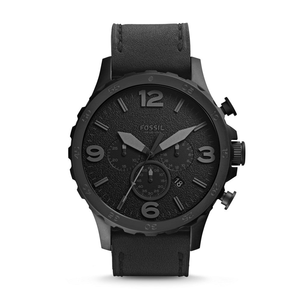 Nate Chronograph Black Leather Watch JR1354