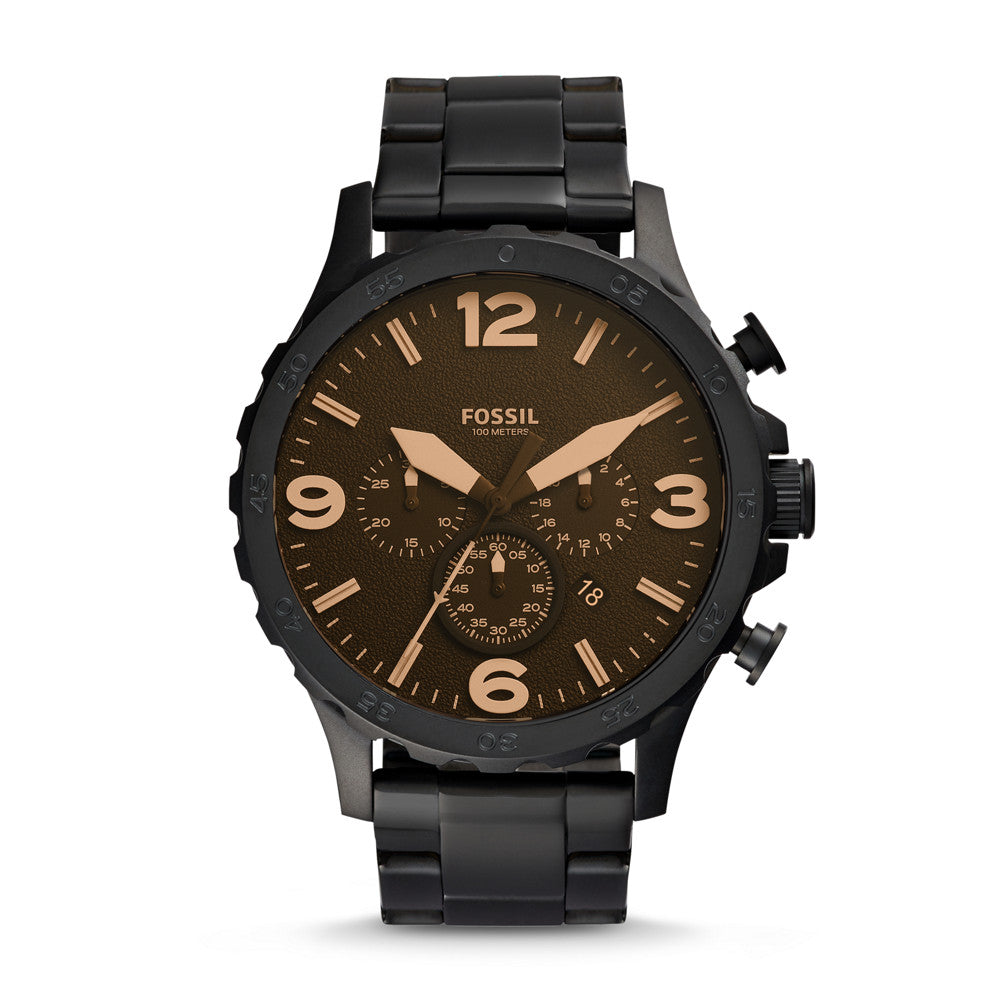 Nate Chronograph Black Stainless Steel Watch JR1356