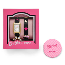 Load image into Gallery viewer, Barbie™ x Fossil Limited Edition Three-Hand Date Black LiteHide™ Leather Watch LE1174
