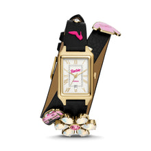 Load image into Gallery viewer, Barbie™ x Fossil Limited Edition Three-Hand Date Black LiteHide™ Leather Watch LE1174
