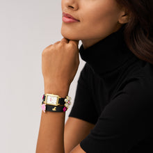 Load image into Gallery viewer, Barbie™ x Fossil Limited Edition Three-Hand Date Black LiteHide™ Leather Watch LE1174
