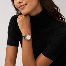 Load image into Gallery viewer, Barbie™ x Fossil Limited Edition Three-Hand Black LiteHide™ Leather Watch and Interchangeable Strap Box Set LE1176SET
