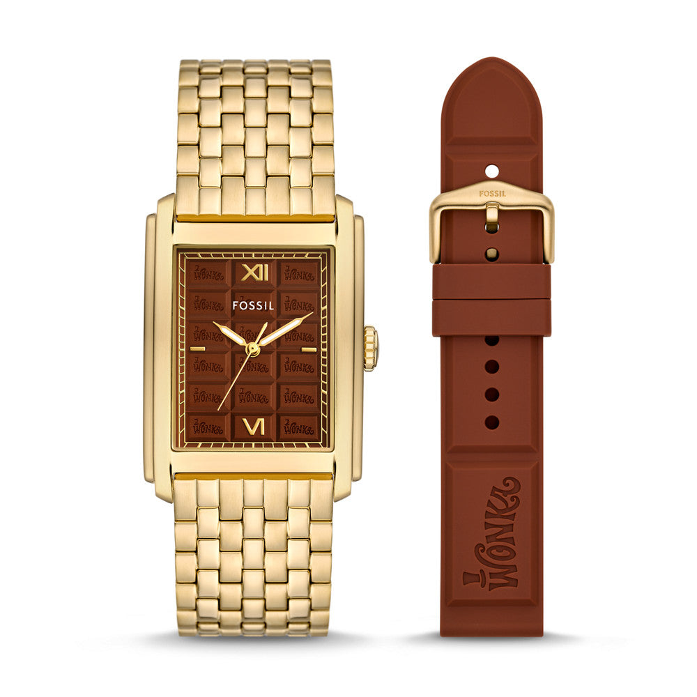 Willy Wonka™ x Fossil Limited Edition Three-Hand Gold-Tone Stainless Steel Watch LE1190SET