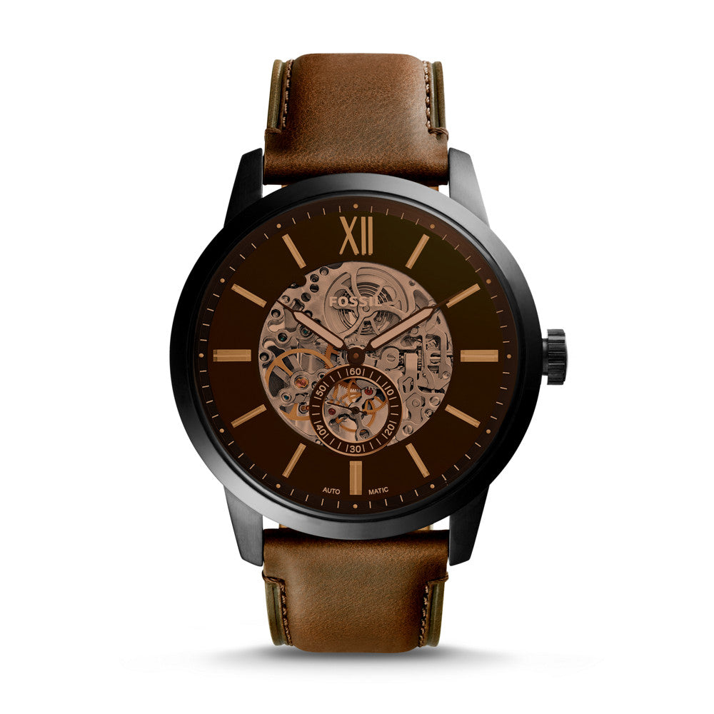 Townsman 48mm Automatic Brown Leather Watch ME3155