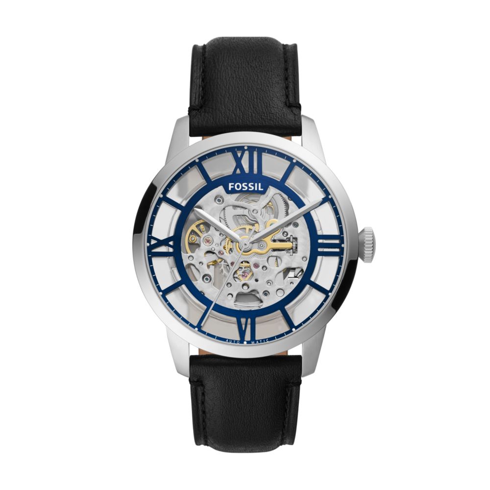 44mm Townsman Automatic Black Leather Watch ME3200