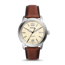 Load image into Gallery viewer, Fossil Heritage Automatic Brown Eco Leather Watch ME3221
