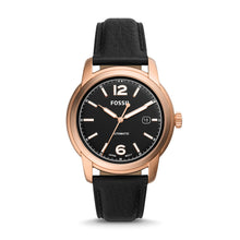 Load image into Gallery viewer, Fossil Heritage Automatic Black Eco Leather Watch ME3222
